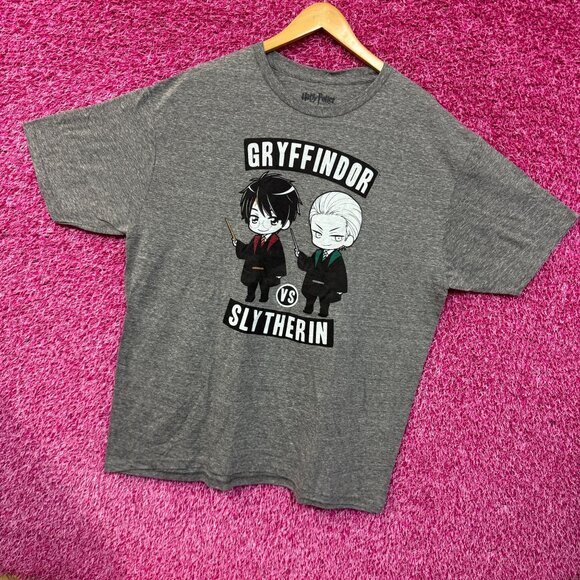 Harry Potter Gryffindor vs Draco Malfoy Slytherin chibi style T-shirt size 2xl - Picture 3 of 4